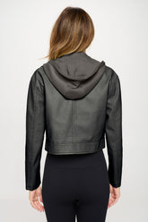 Snap Down Cropped Hooded Jacket Coalition LA
